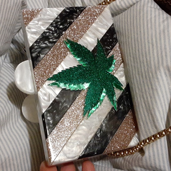 NWOT Artist Elizabeth Sutton Lucite Acrylic Collection Clutch" Lit"/ 7" W - Picture 9 of 10